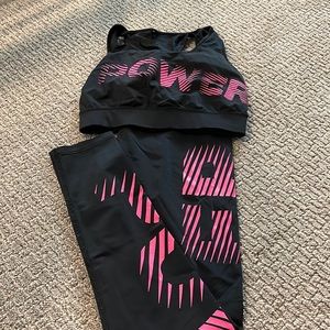 Power workout set - bra and leggings. Size XS fits like a small